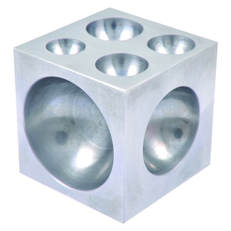 H & H Industrial Products 2 X 2 X 2" Dapping Block Square With Steel 4-40MM Cavaties 8606-3400